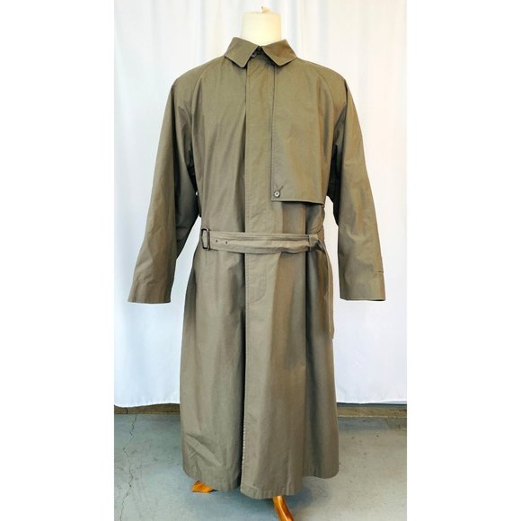 Christian Dior Monsieur Olive Wool-Lined Trench Coat Men's Sz 44L